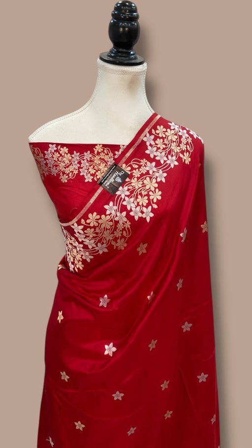 Pure Katan Silk Banarasi Handloom Saree - All Over Kadua Motifs - The Handlooms