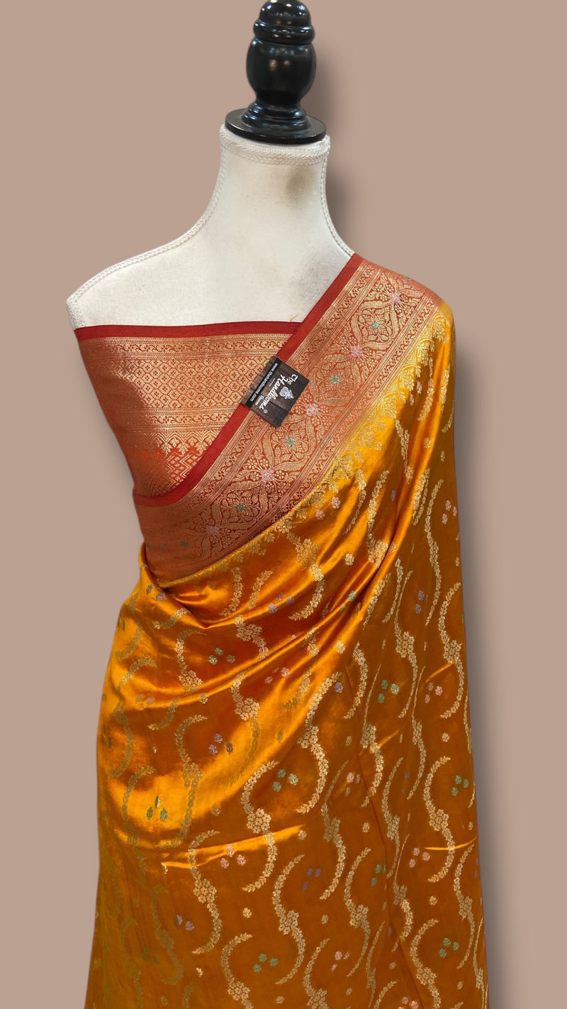 Pure Dupion Silk Banarasi Saree - The Handlooms