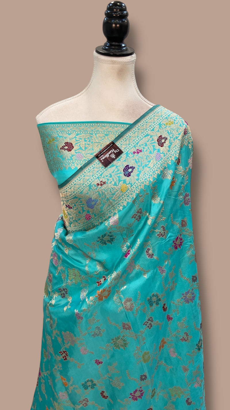 Ektara Pure Katan Silk Banarasi Handloom Saree - All Over Kadiyal Jaal Work - The Handlooms