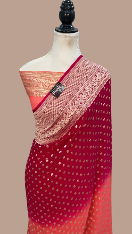 Khaddi Georgette Handloom Banarasi Saree - The Handlooms