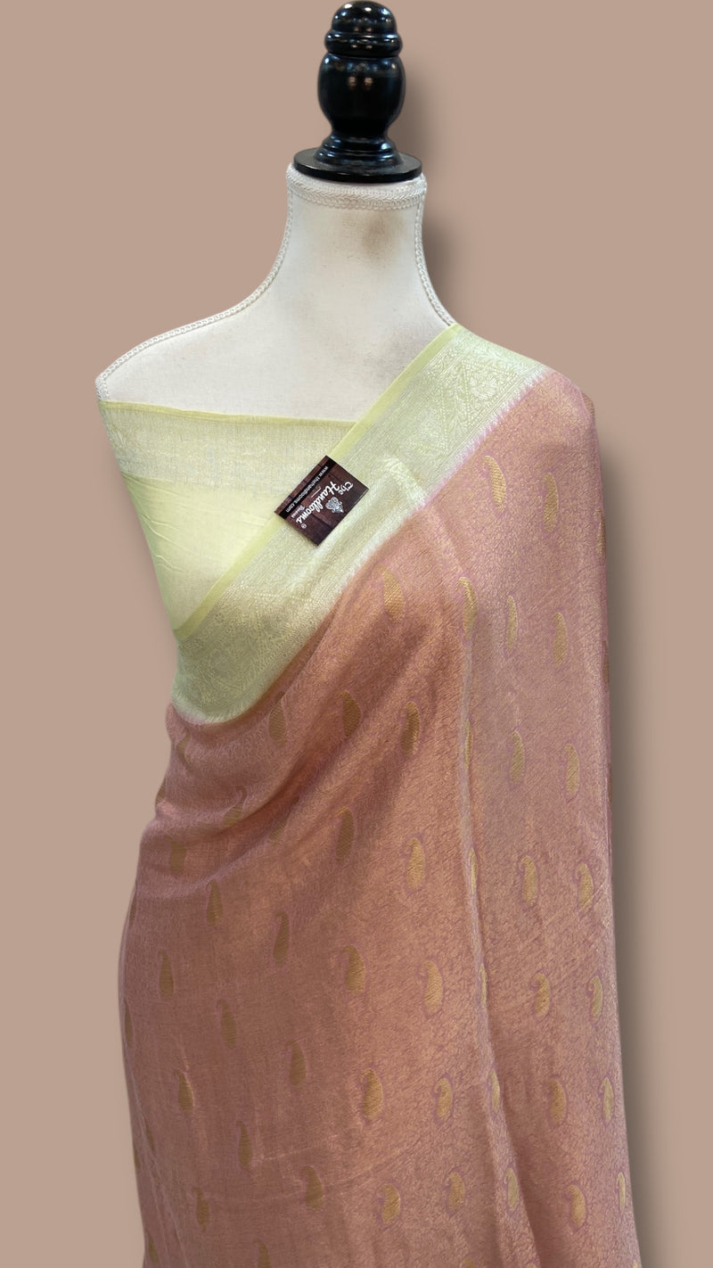 Pure Chiffon Khaddi Banarasi Saree - The Handlooms