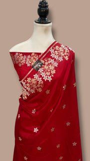 Pure Katan Silk Banarasi Handloom Saree - All Over Kadua Motifs - The Handlooms