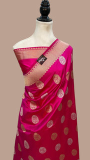 Pure Katan Silk Banarasi Handloom Saree - All Over Kadiyal Boota - The Handlooms