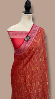 Pure Chiffon Khaddi Banarasi Saree - The Handlooms