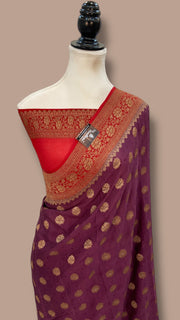 Pure Khaddi Georgette Handloom Banarasi Saree - The Handlooms