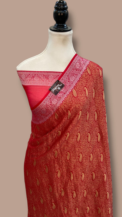 Pure Chiffon Khaddi Banarasi Saree - The Handlooms