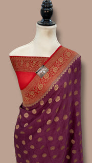 Pure Khaddi Georgette Handloom Banarasi Saree - The Handlooms