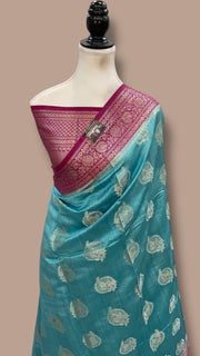 Pure Chiniya Silk Handloom Banarasi Saree - The Handlooms