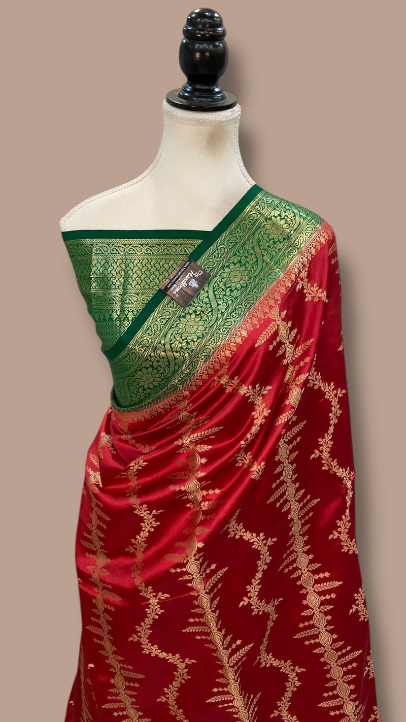 Pure Dupion Silk Banarasi Saree - The Handlooms