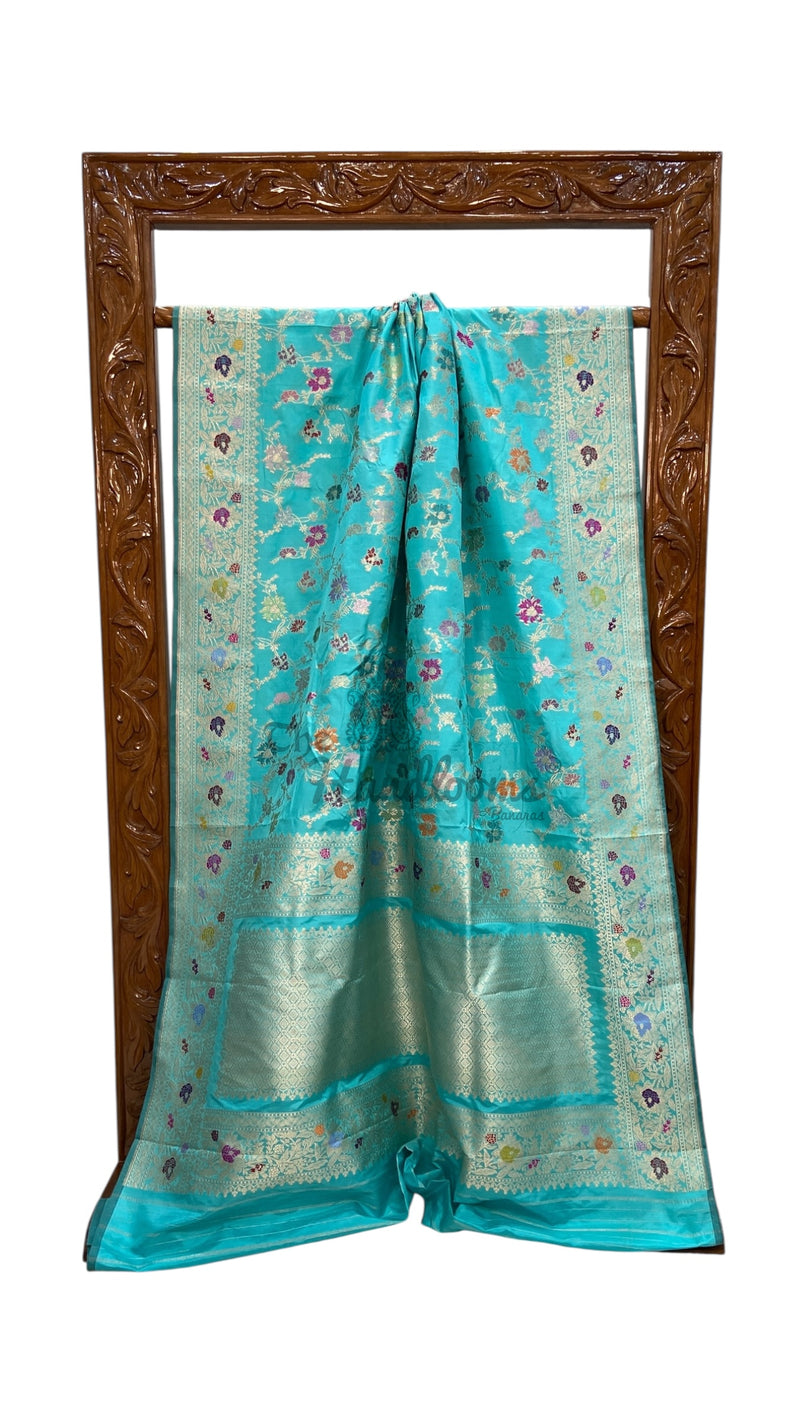 Ektara Pure Katan Silk Banarasi Handloom Saree - All Over Kadiyal Jaal Work - The Handlooms