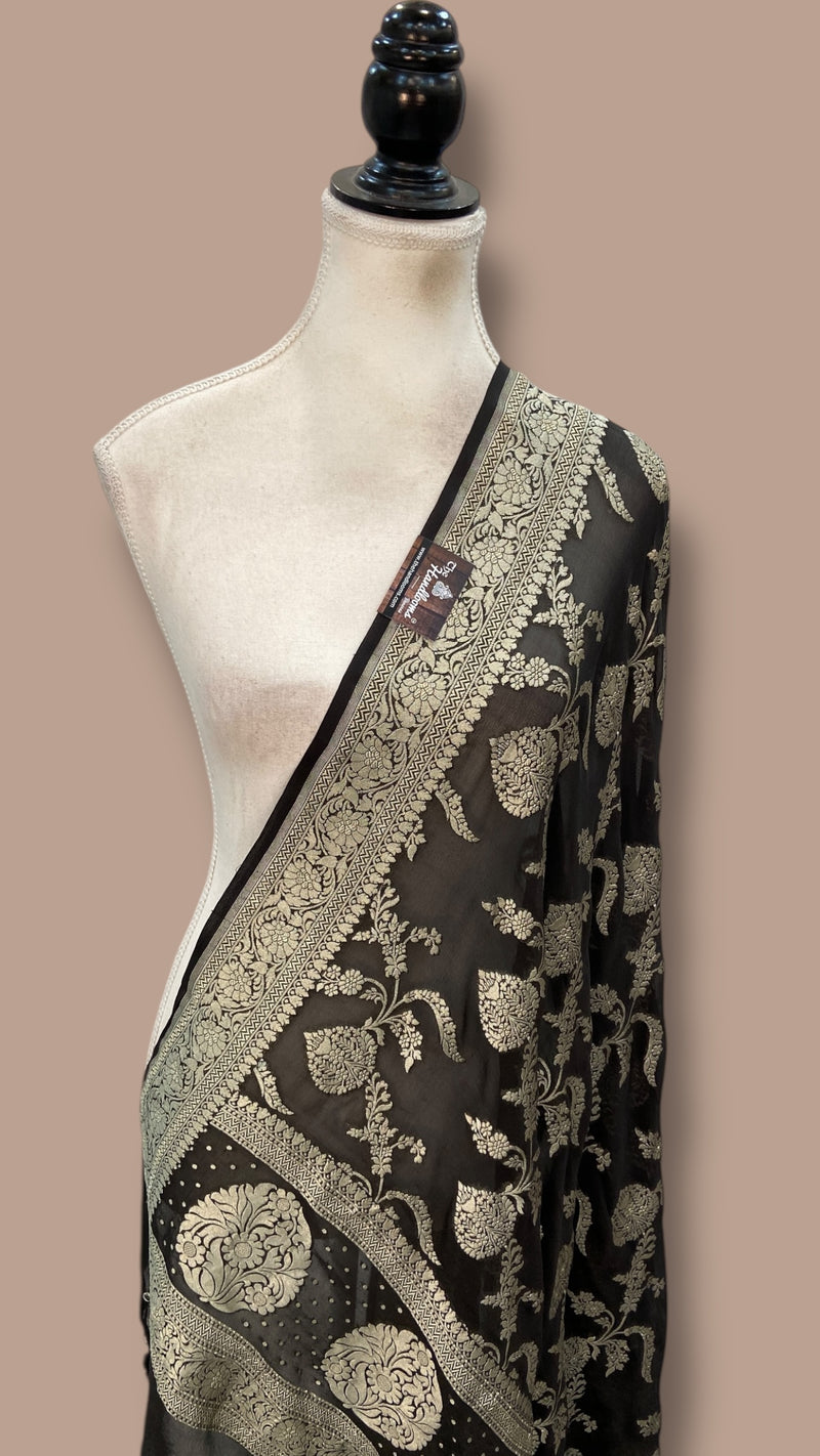 Pure Khaddi Georgette Handloom Dupatta