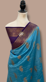 Pure Chiniya Silk Khaddi Handloom Banarasi Saree - The Handlooms