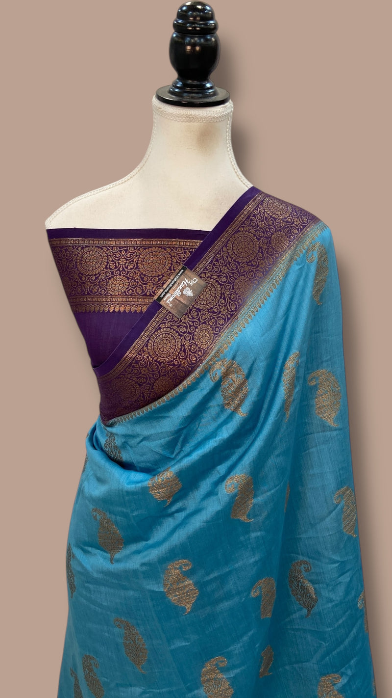 Pure Chiniya Silk Khaddi Handloom Banarasi Saree - The Handlooms