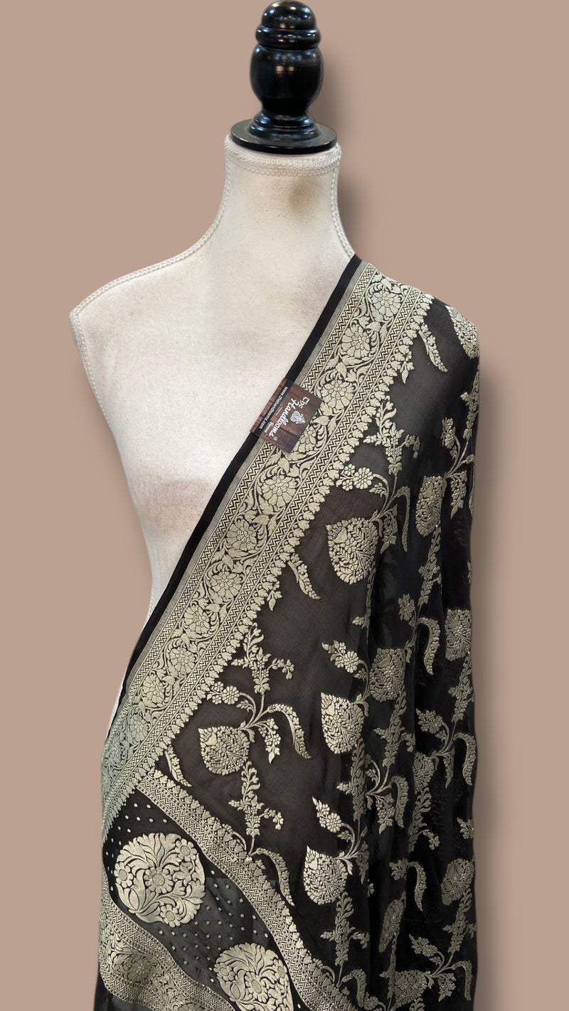 Pure Khaddi Georgette Handloom Dupatta