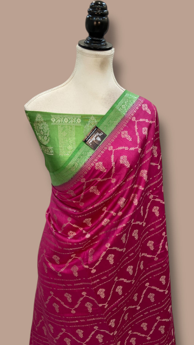 Pure Chiniya Silk Handloom Banarasi Saree - The Handlooms