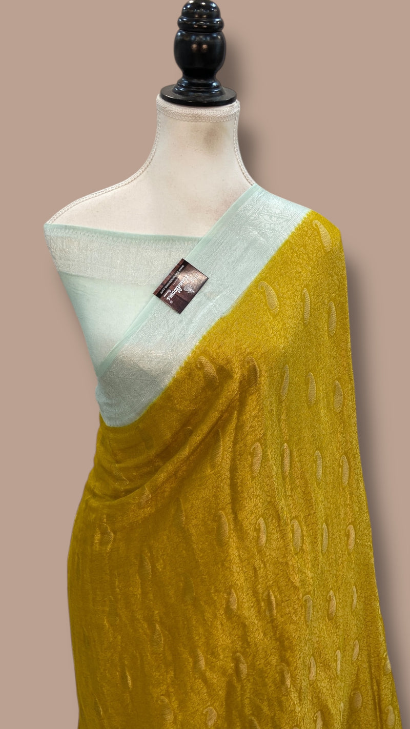 Pure Chiffon Khaddi Banarasi Saree - The Handlooms