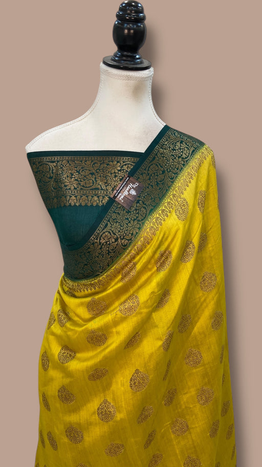 Pure Chiniya Silk Khaddi Handloom Banarasi Saree - The Handlooms