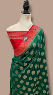 Pure Chiniya Silk Handloom Banarasi Saree - The Handlooms