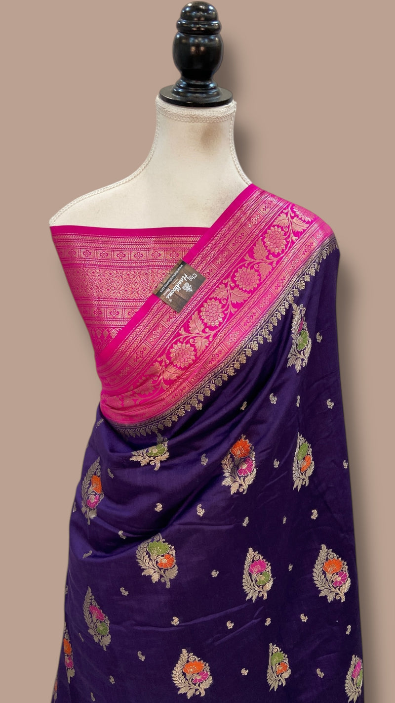 Pure Chiniya Silk Handloom Banarasi Saree - The Handlooms