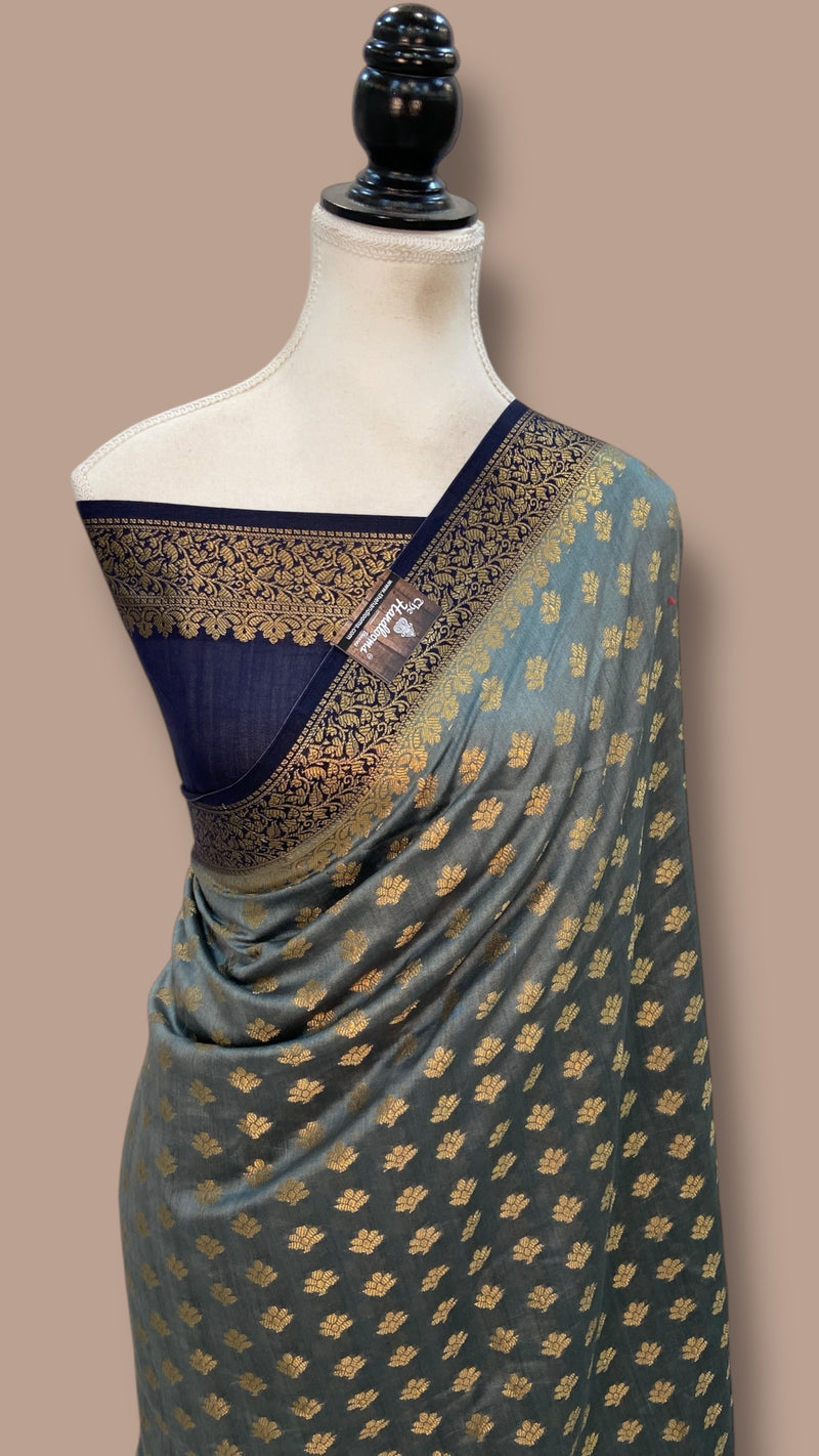 Pure Chiniya Silk Khaddi Handloom Banarasi Saree - The Handlooms