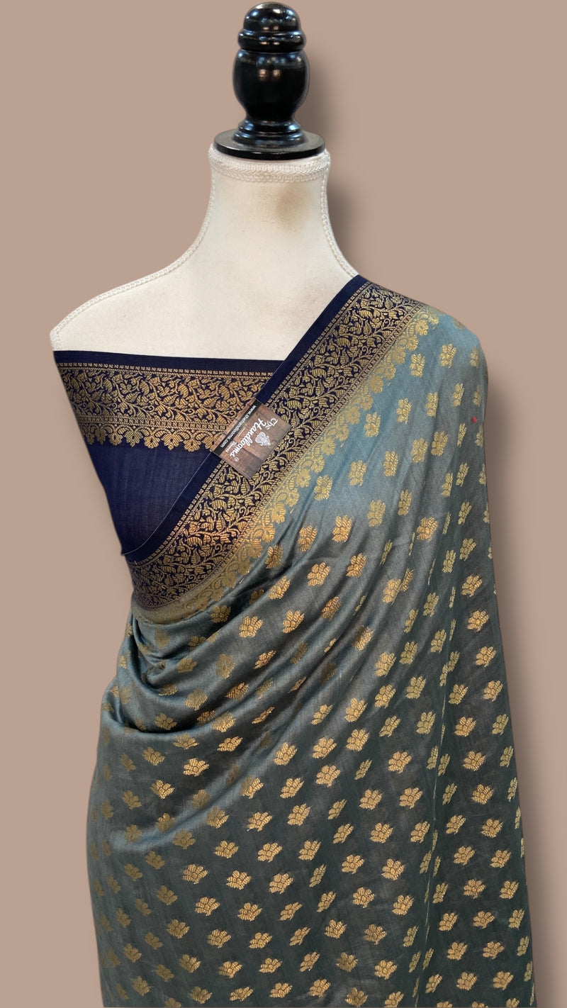 Pure Chiniya Silk Khaddi Handloom Banarasi Saree - The Handlooms