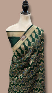 Pure Katan Silk Banarasi Handloom Saree - All over Jaal Work With Meenakari - The Handlooms