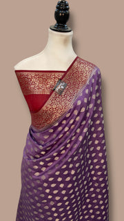 Pure Chiniya Silk Khaddi Handloom Banarasi Saree - The Handlooms