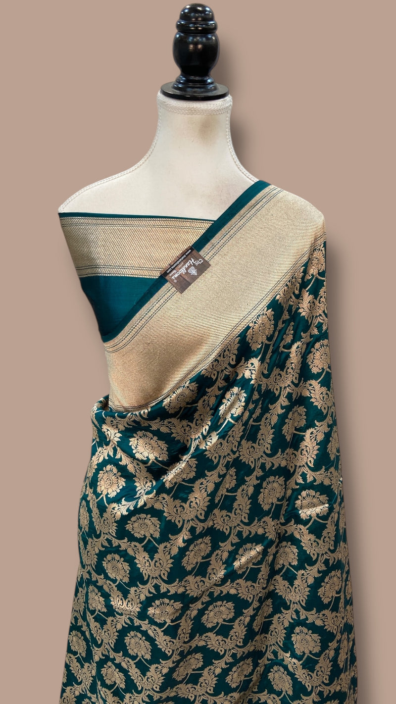 Pure Katan Silk Banarasi Handloom Saree - All Over Jaal Work
