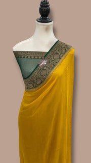 Pure Georgette Handloom Banarasi Saree - The Handlooms