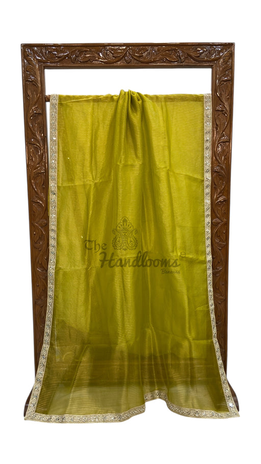Pure Kora Tissue Handloom Banarasi Saree With Lace - The Handlooms