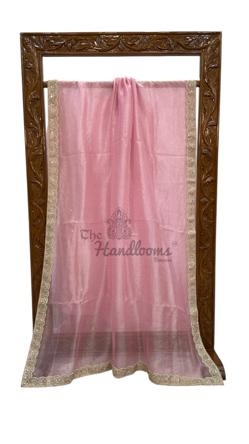 Pure Kora Tissue Handloom Banarasi Saree With Lace - The Handlooms