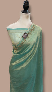 Pure Kora Tissue Handloom Banarasi Saree - Handwork - The Handlooms