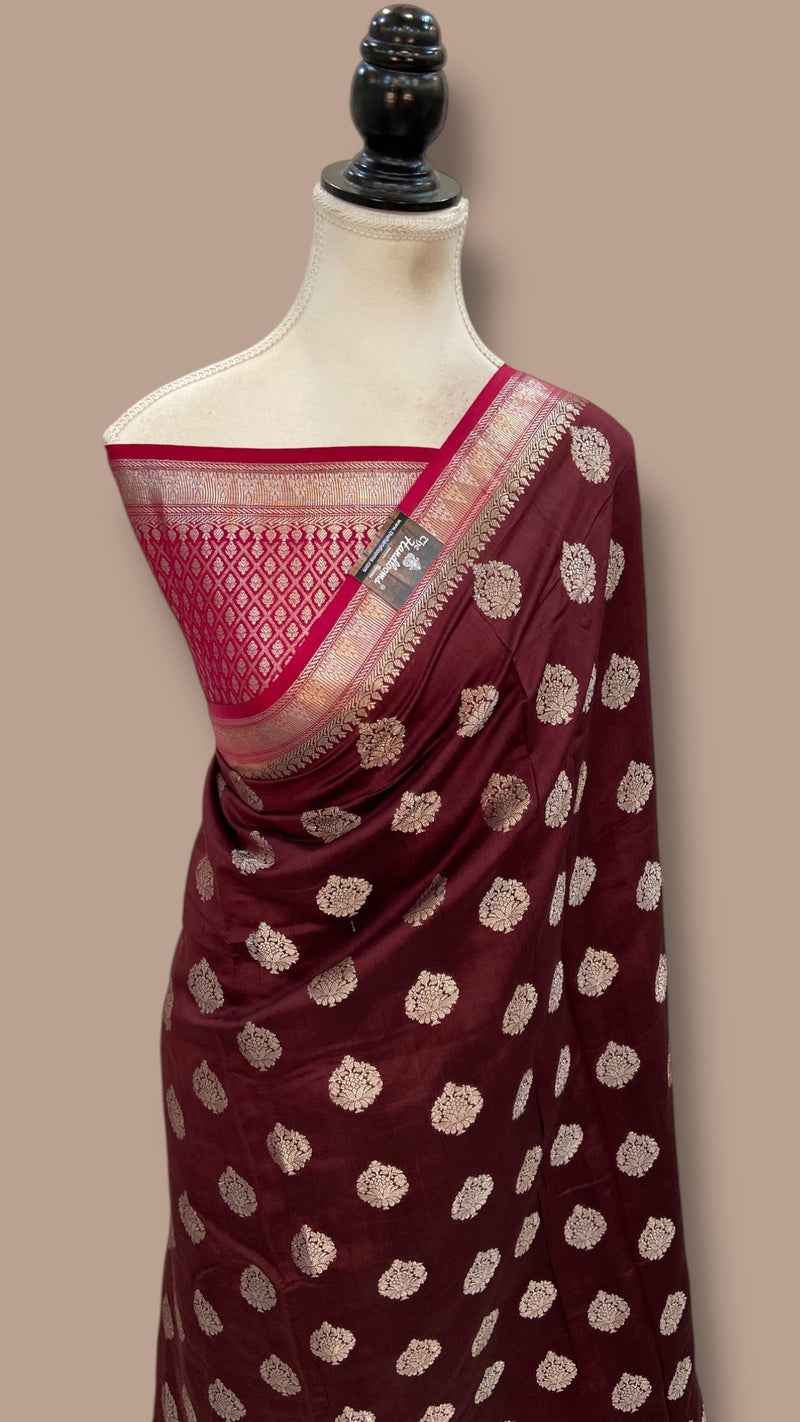 Pure Chiniya Silk Handloom Banarasi Saree - The Handlooms