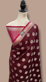 Pure Chiniya Silk Handloom Banarasi Saree - The Handlooms