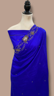 Pure Moonga Georgette Handloom Banarasi Saree With Handwork - The Handlooms