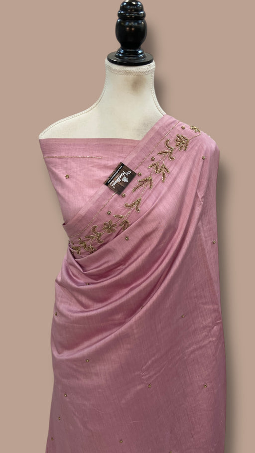 Pure Moonga Georgette Handloom Banarasi Saree With Handwork - The Handlooms