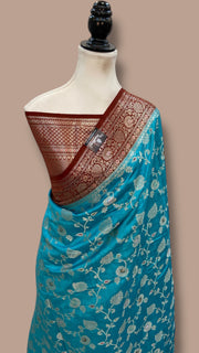 Pure Chiniya Silk Handloom Banarasi Saree - The Handlooms