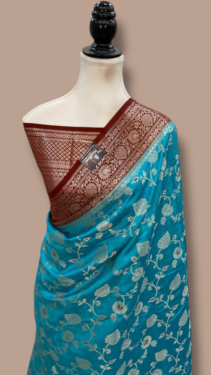 Pure Chiniya Silk Handloom Banarasi Saree - The Handlooms