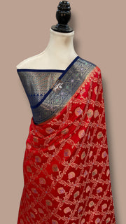 Pure Chiniya Silk Handloom Banarasi Saree - The Handlooms