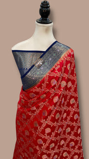 Pure Chiniya Silk Handloom Banarasi Saree - The Handlooms