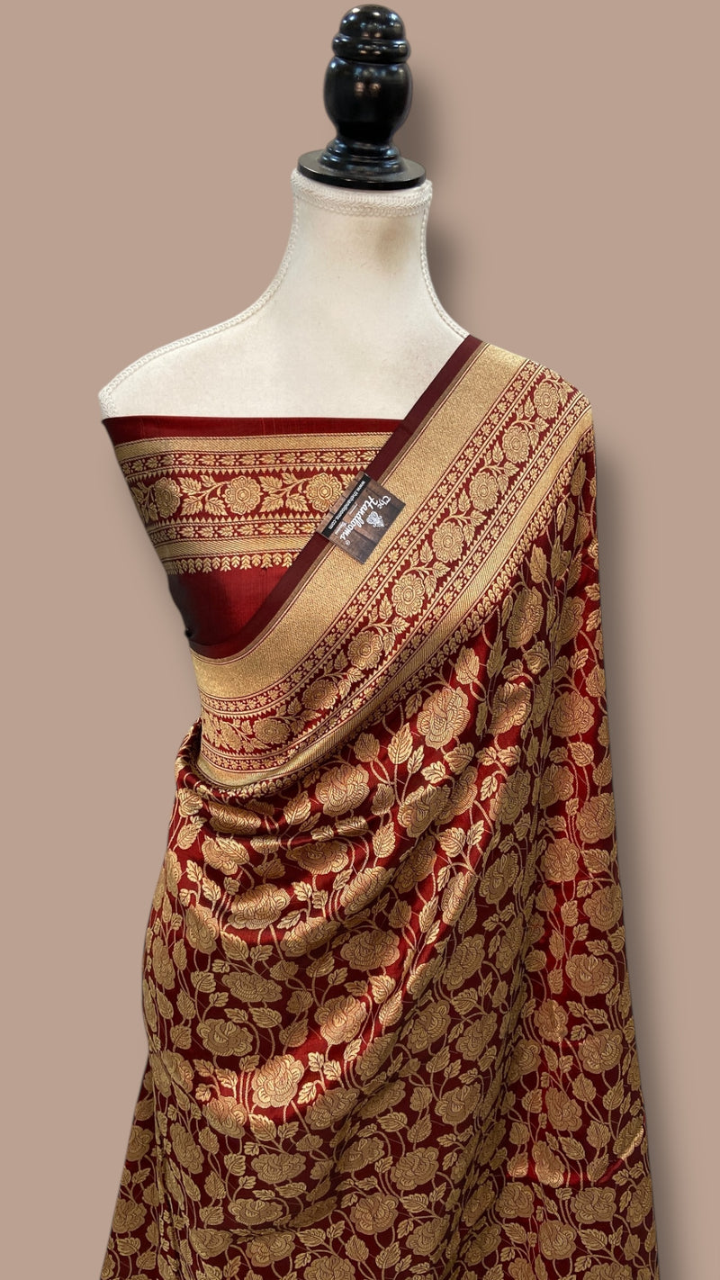 Pure Katan Silk Banarasi Handloom Saree - Tanchui Brocade
