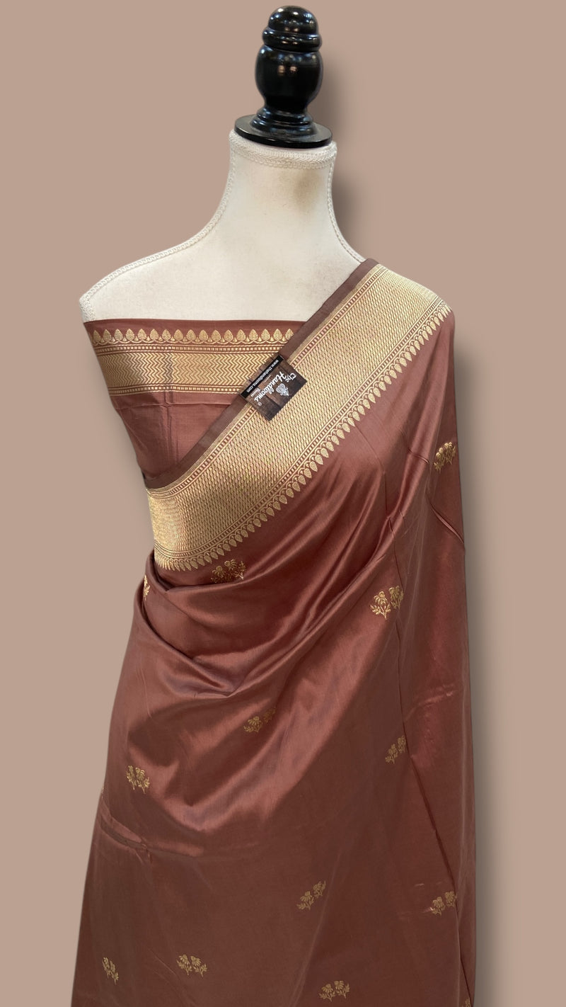 Pure Katan Silk Banarasi Handloom Saree - All Over Meenakari Kadua Motifs
