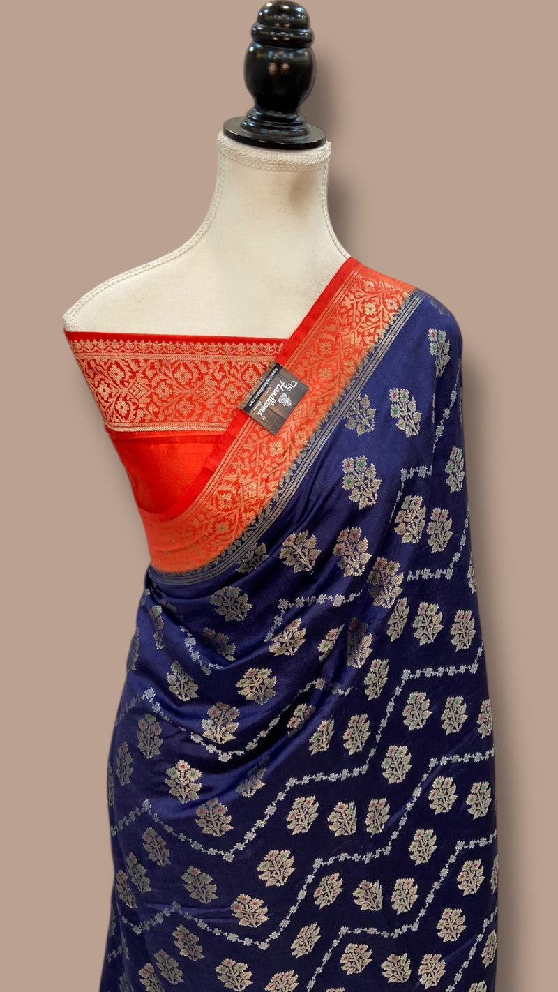 Pure Chiniya Silk Handloom Banarasi Saree - The Handlooms