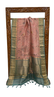 Pure Organza Handloom Banarasi Saree - Digital Print - The Handlooms