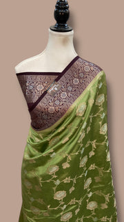 Pure Mango Silk Banarasi Handloom Saree - The Handlooms