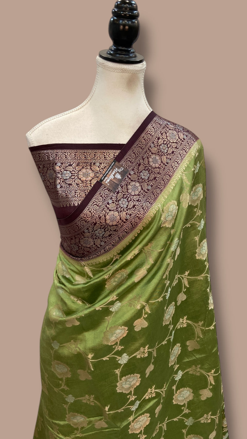 Pure Mango Silk Banarasi Handloom Saree - The Handlooms