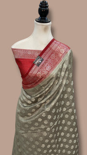 Pure Chiniya Silk Handloom Banarasi Saree - The Handlooms