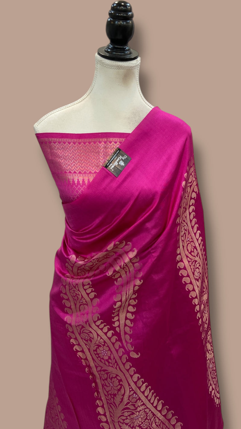 Pure Mango Silk Banarasi Handlokom Saree - The Handlooms