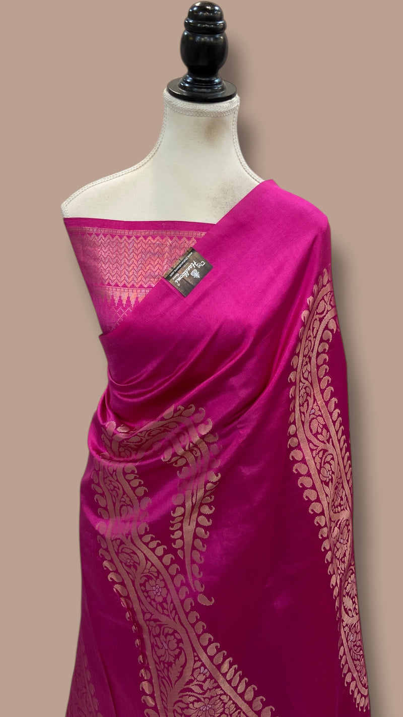 Pure Mango Silk Banarasi Handlokom Saree - The Handlooms