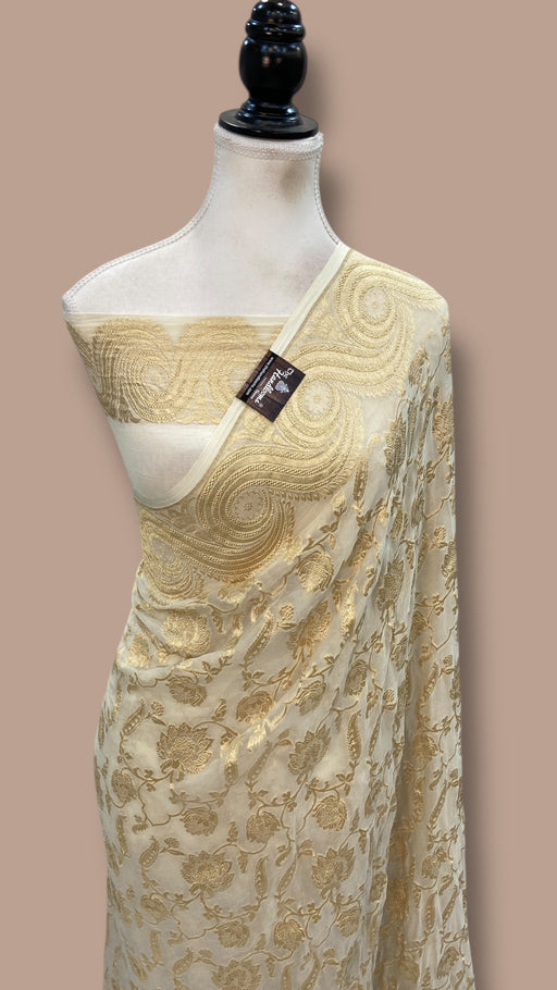 Khaddi Georgette Handloom Banarasi Saree - The Handlooms